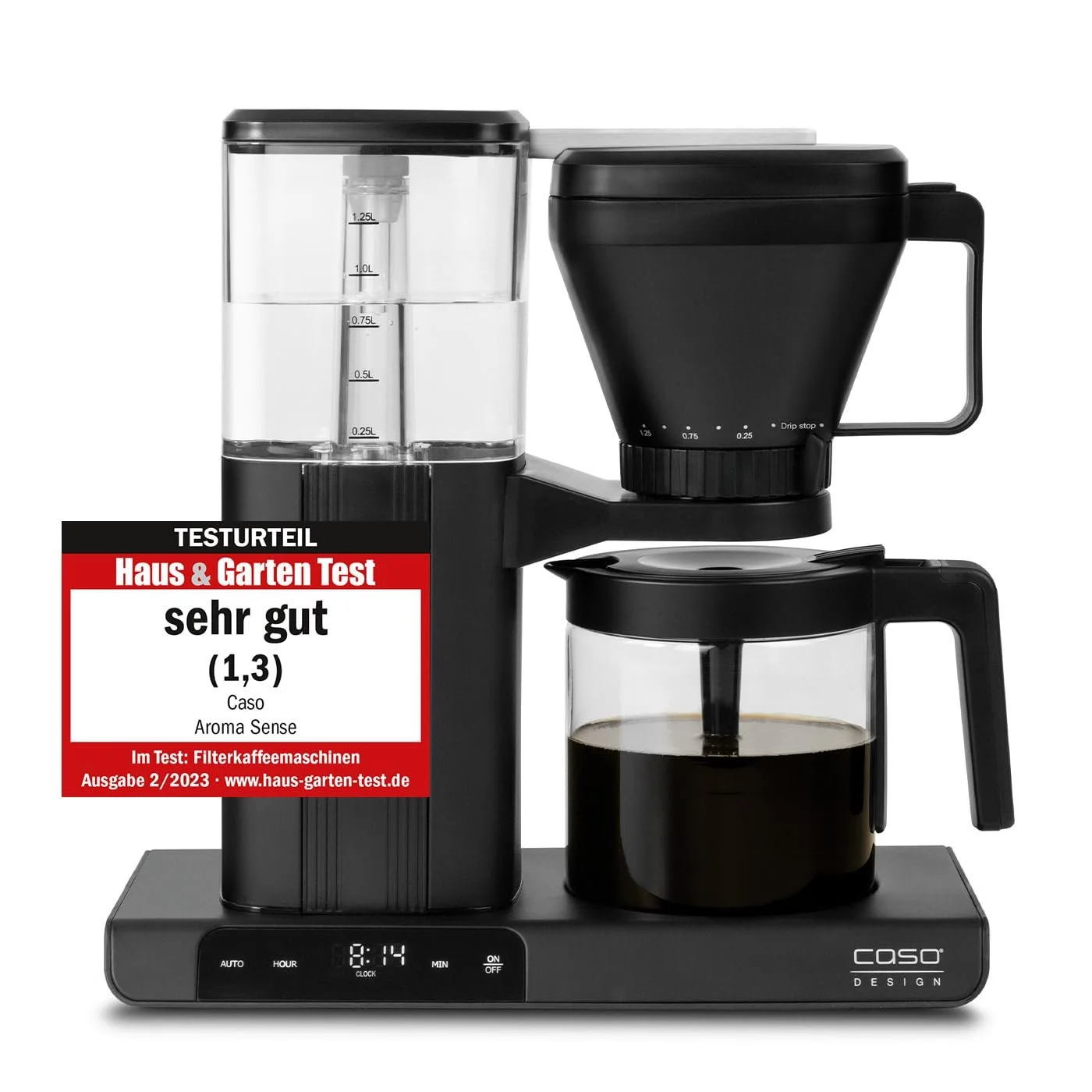 Кофемашина капельная CASO Aroma Sense 92-96 °C со стальным фильтром, фото №1