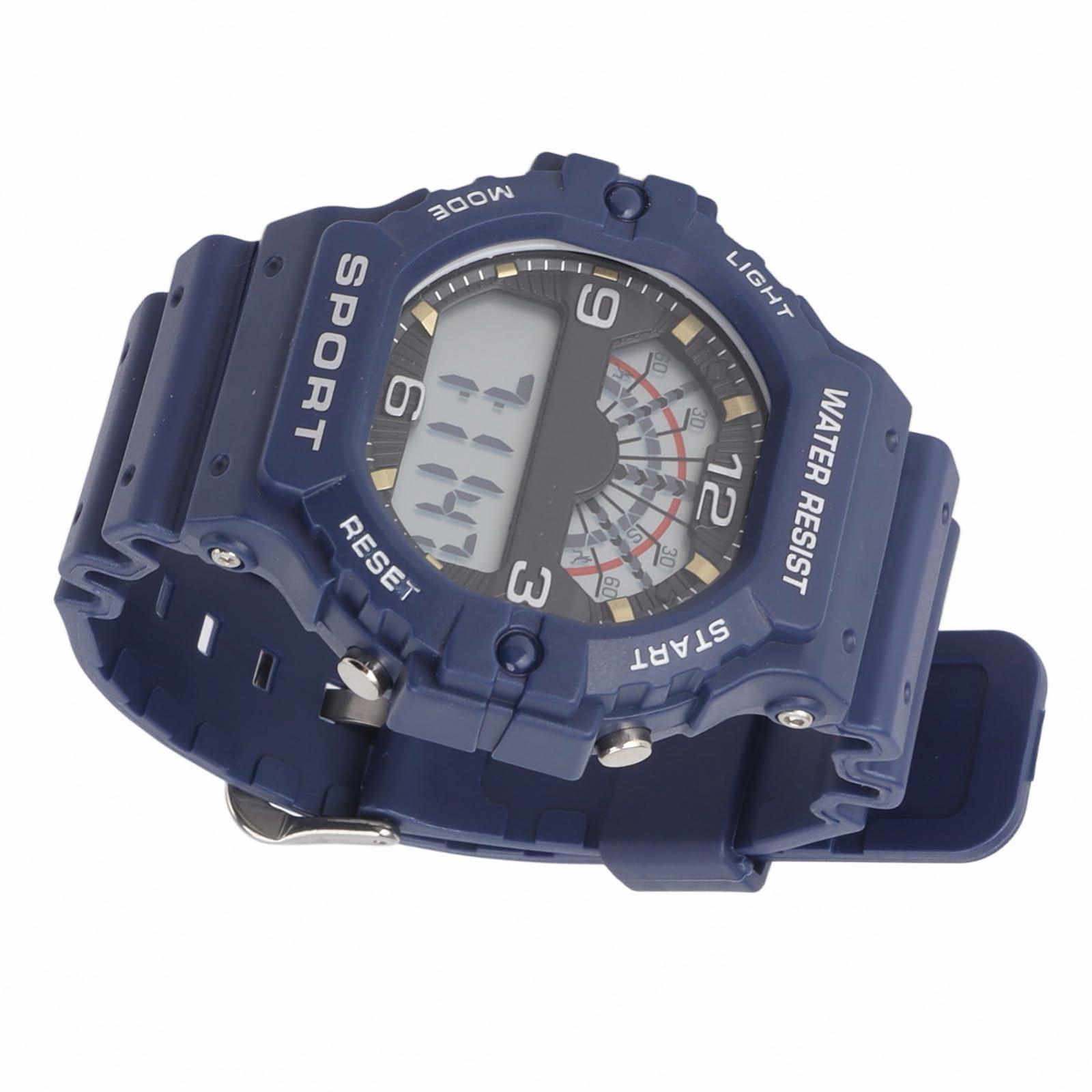 Цифровий годинник VGEBY Chronograph Водонепроникний WR50M для чоловіків (блакитний) з ремінцем, фото №5