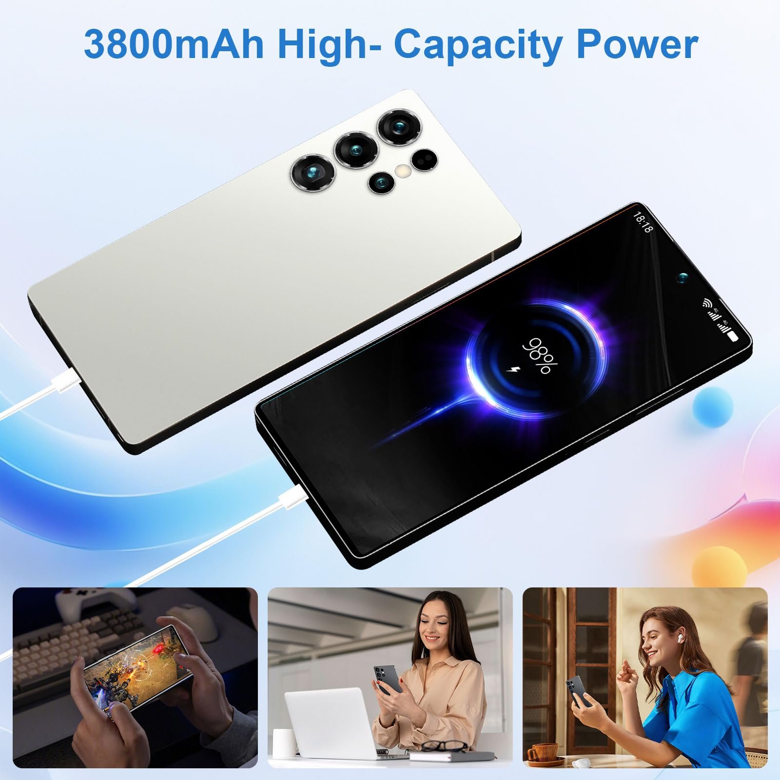 Смартфон 4G 6.8" Face Detection Dual SIM 3800mAh со стилусом и наушниками Silver, фото №7 Смартфон 4G 6.8" Face Detection Dual SIM 3800mAh со стилусом и наушниками Silver, фото №7