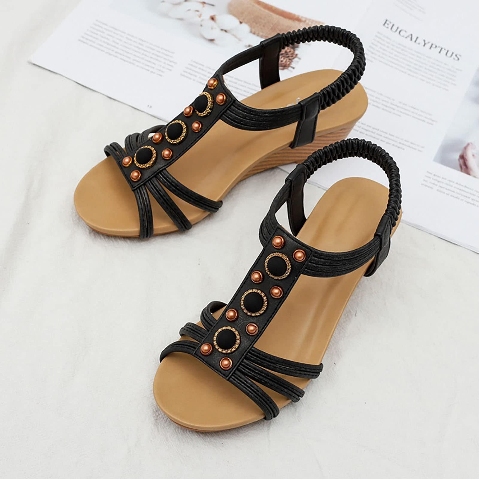 Сандалии на каблуке PU Черный, фото №5