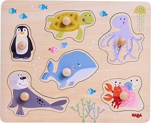 Пазл-вкладыш HABA 306543 Sea Creatures 6 деталей от 12 месяцев - Фото 1