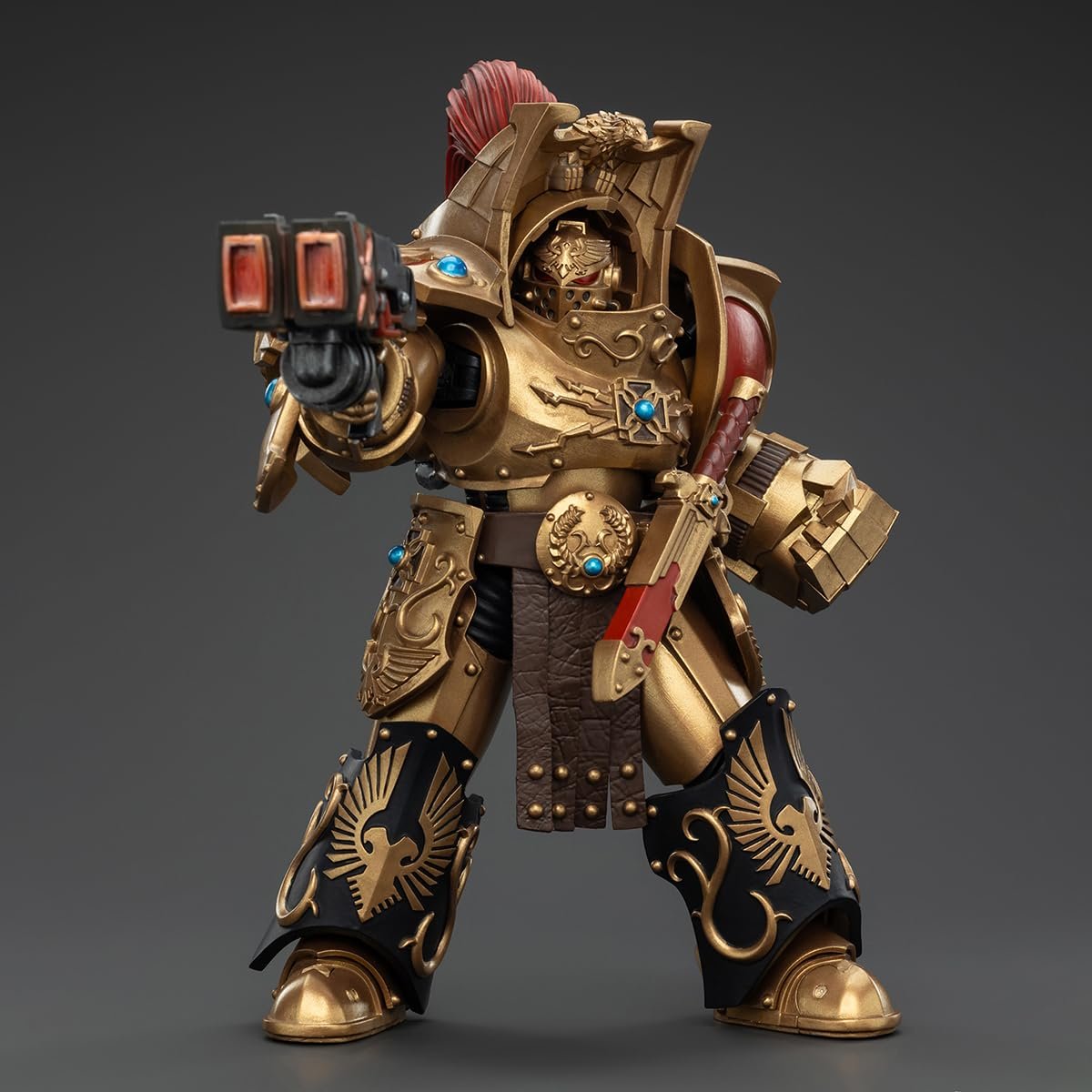 Фигурка Joytoy Warhammer The Horus Heresy 1/18 Legio Custodes Aquilon Terminator Squad Aquilon с сдвоенным адратическим разрушителем JT00751, фото №5