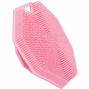 Щітка для тіла силіконова Alyvisun з присоскою та гачком Pink - Фото 1