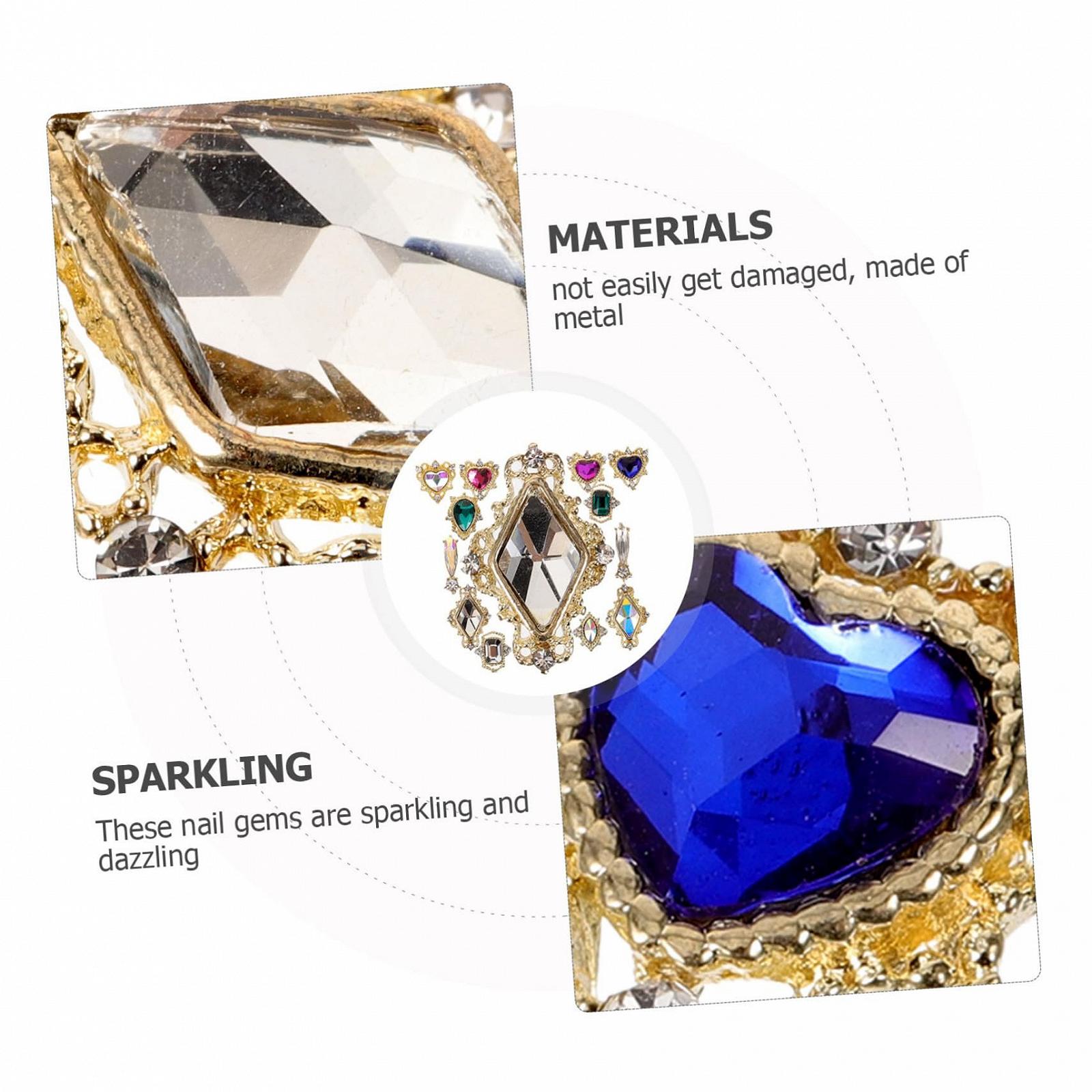 Набор украшений для ногтей с полным бриллиантом Beavorty, 3D подвески для дизайна ногтей, винтажные драгоценные камни для ногтей, гелевые подвески, фото №7