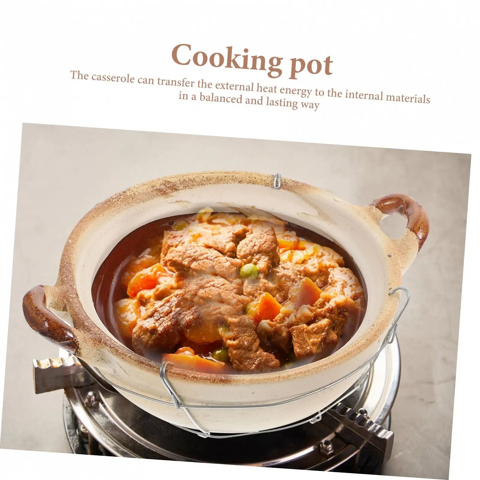 Кастрюля-жаровня глиняная 0,5 л с ручкой в китайском стиле, фото №4