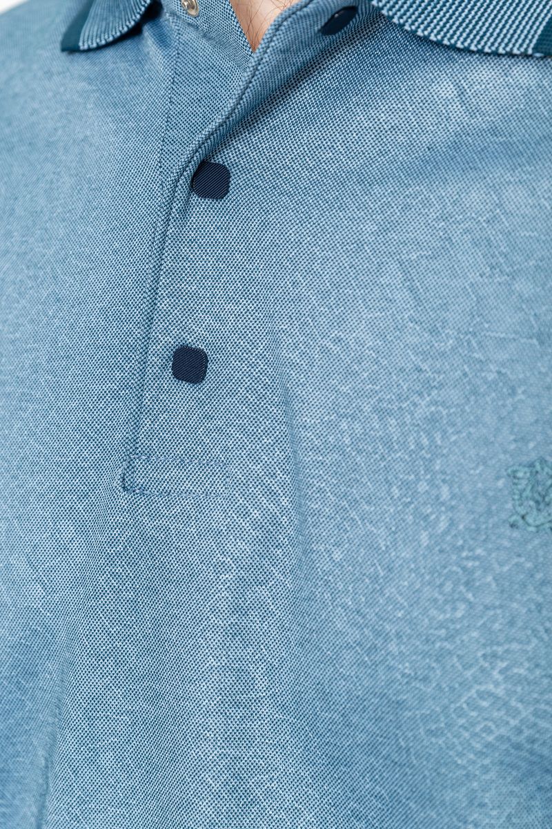 Поло чоловіче з довгим рукавим кольором темно-оливкова 157R304-3, фото №5