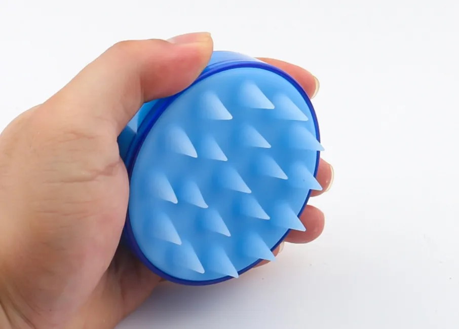 Силиконовая расческа массажер для мытья волос LVR 008 Blue 16602, фото №2