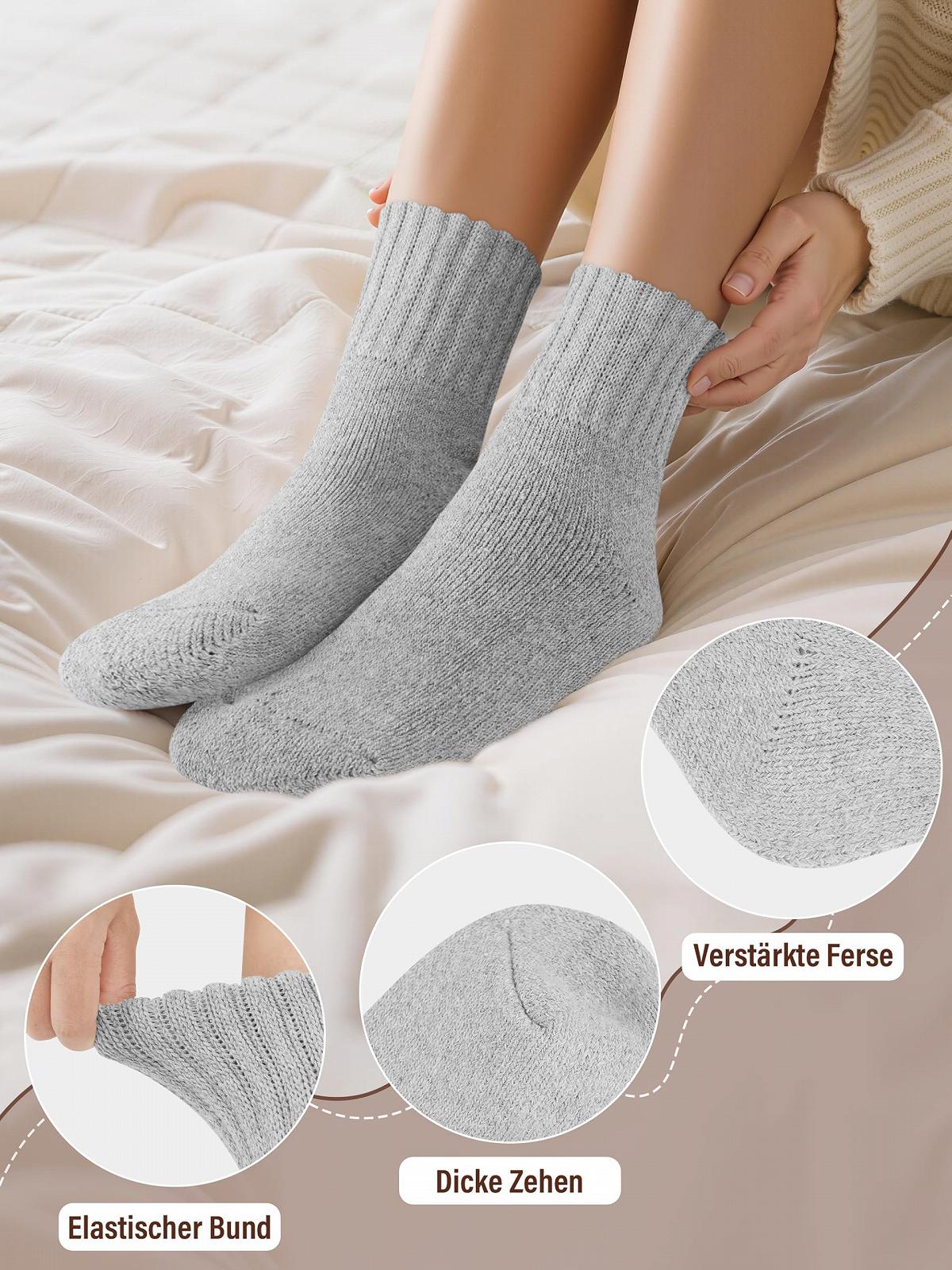 Термоноски Ruisita женские, 3 пары, вязаные, теплые зимние носки для походов, носки для ботинок, размер 35-42, фото №4