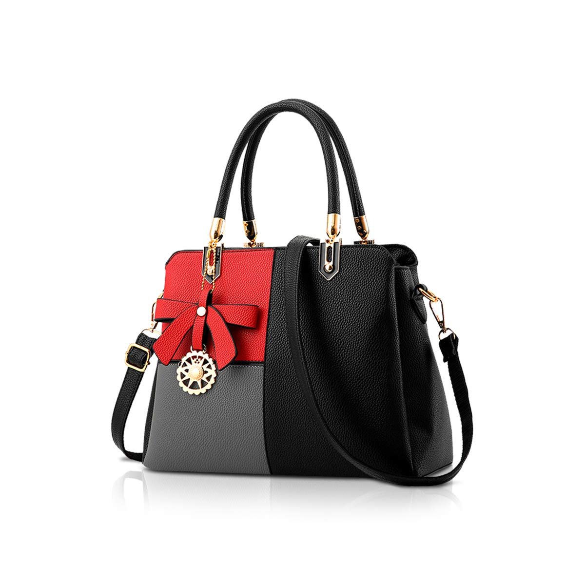 Сумка жіноча Nicole & Doris з верхньою ручкою, чорна A, ретро, фото №1