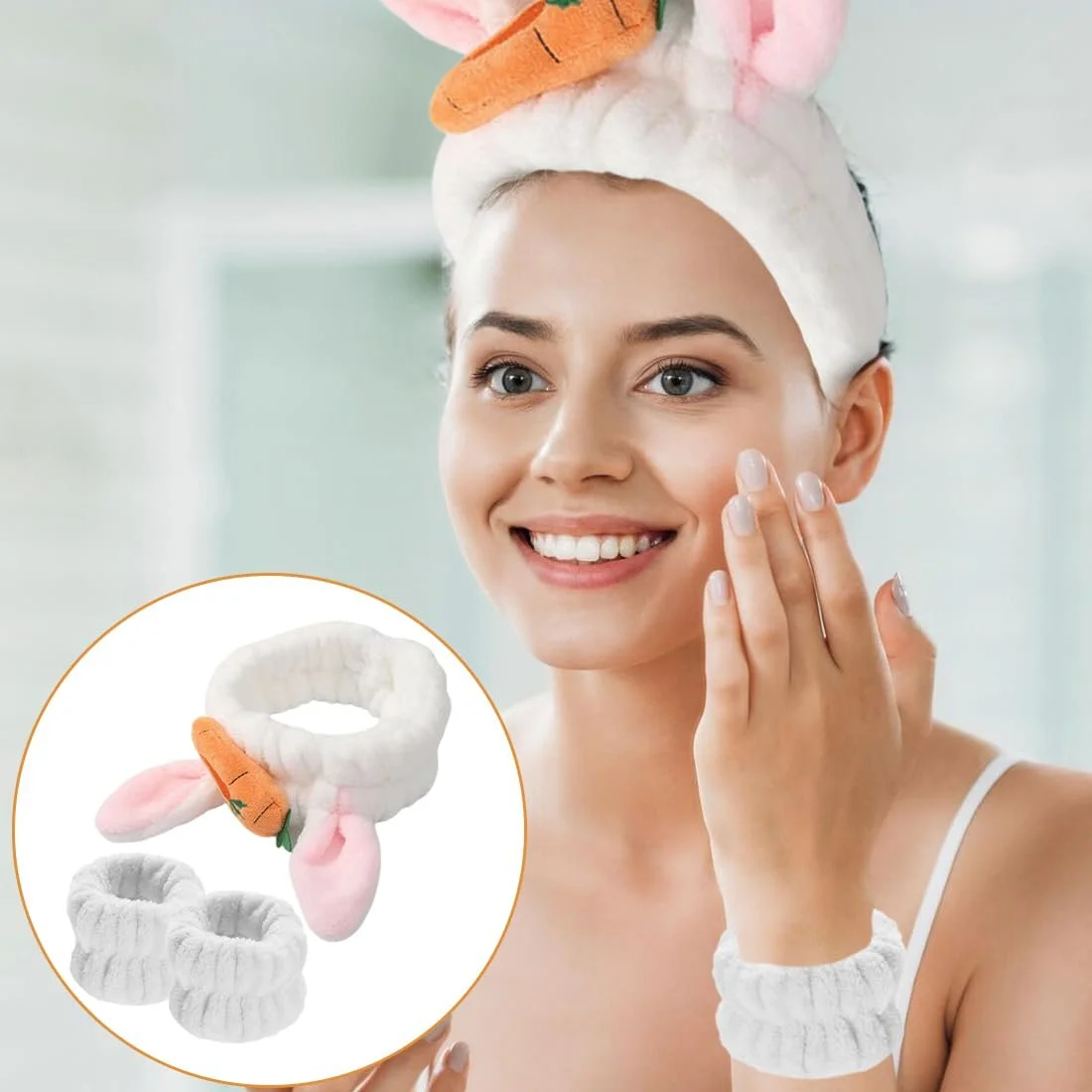 Пов'язка для волосся Плюшева Різдвяні Оленячі Роги для Макіяжу з Напульсником, фото №5