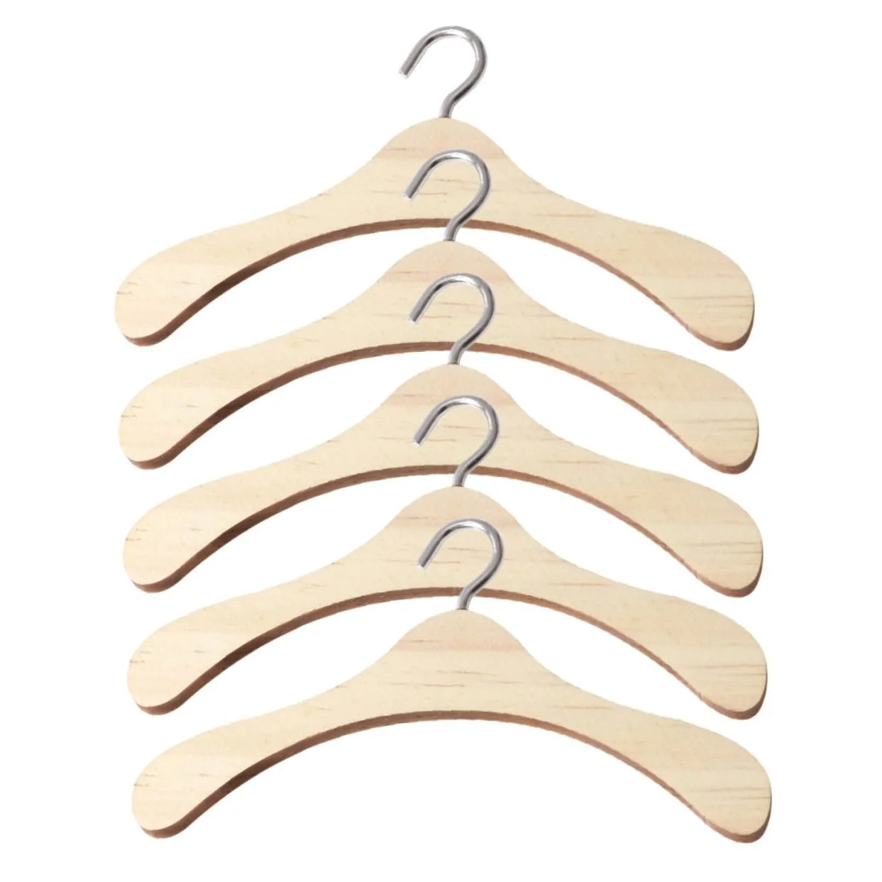 Вешалка HEMOTON Pack of 5 Doll Small Wooden Baby Toddler, фото №1