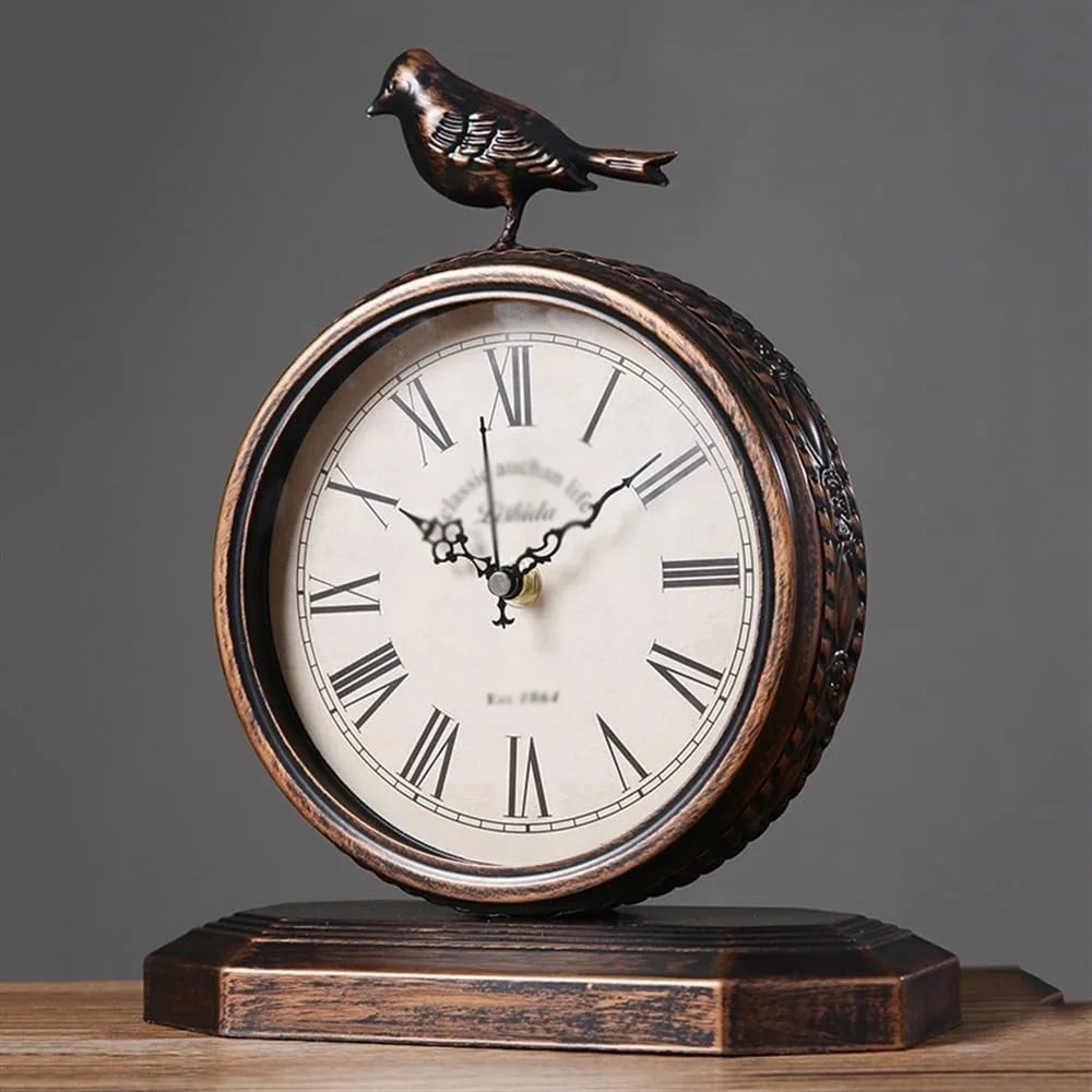 Настільний годинник Aioneer з 7,4-дюймовим циферблатом, римські цифри, тихий, не цокає, ретро-стиль, декоративний, фото №7