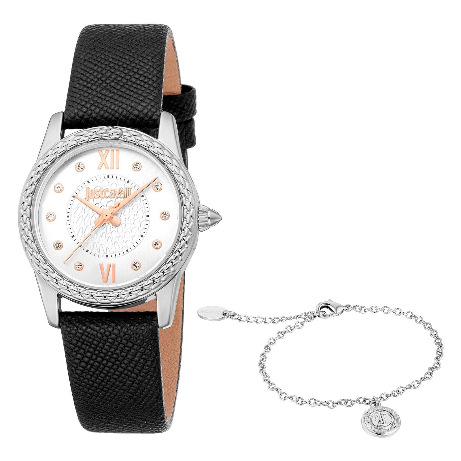 Часы женские Just Cavalli JC1L360L0015, аналоговые, кварцевые, серебряный / черный, фото №1