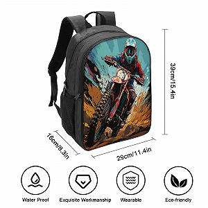 Рюкзак FPAKAKIIE Dirt Bike для девочек-подростков, большой, для школы, трекинга, путешествий, размером 40x28x16 см synthetic.ua - Фото 1