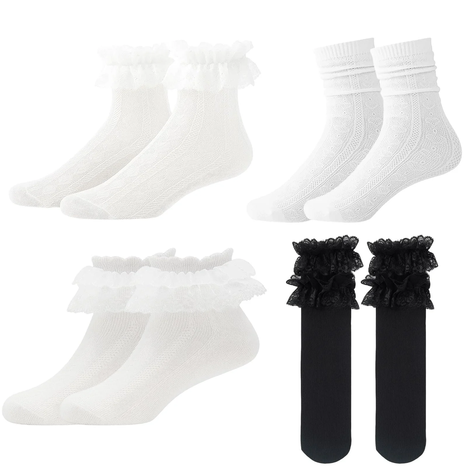 Женские носки с оборками, фото №1
