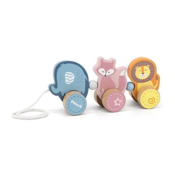 Деревянная каталка 3 в 1 для детей Viga Toys PolarB Зверята, фото №2