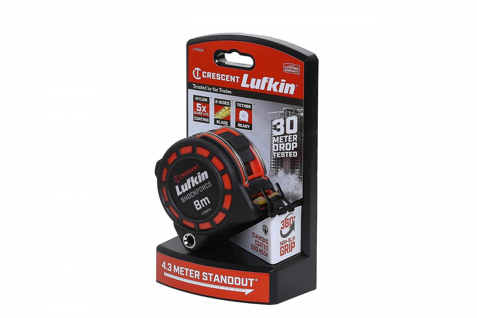 Рулетка Lufkin Shockforce L1125 3 см x 8 м, Жовте лезо, фото №4