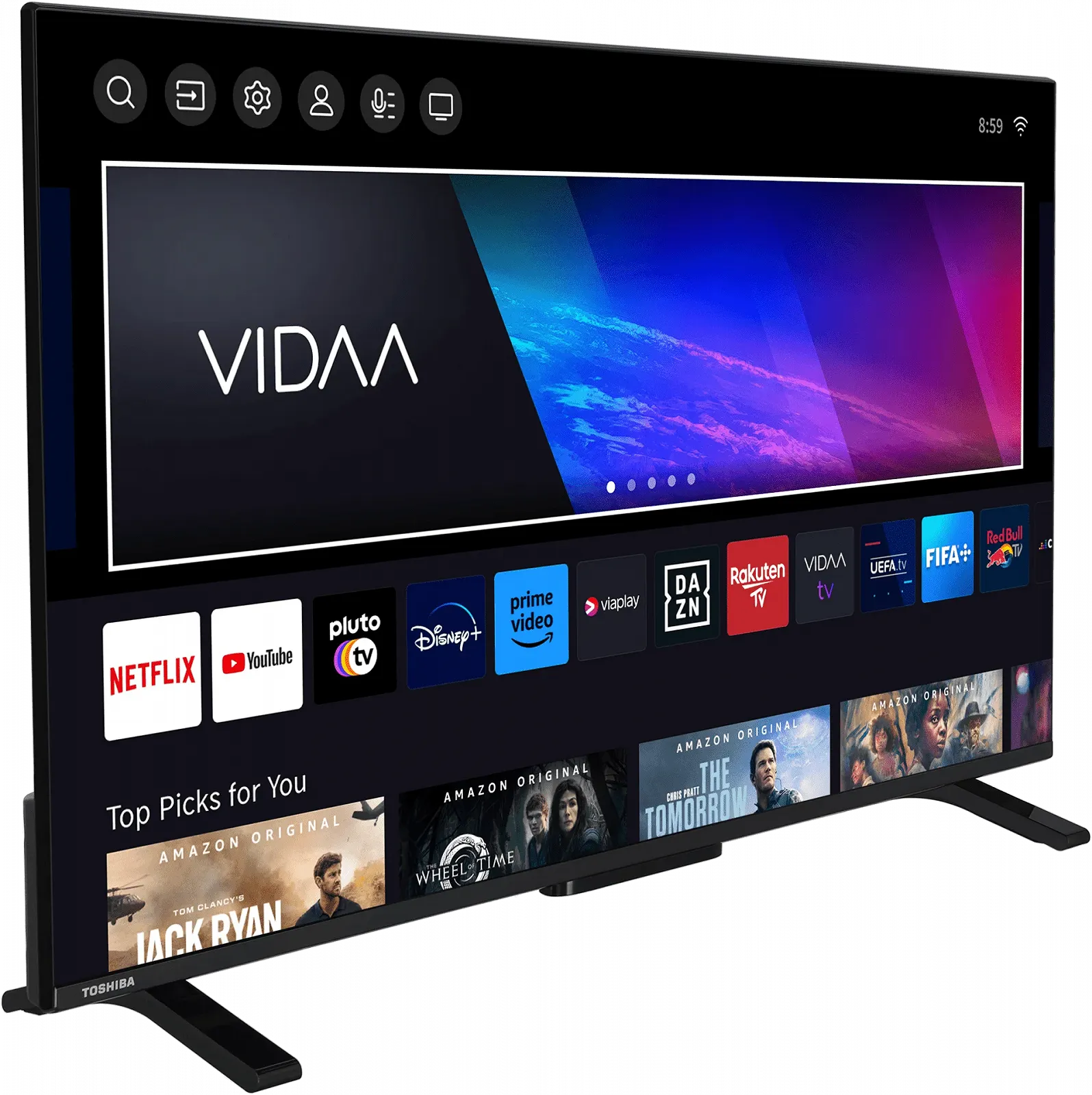 Телевізор 50" Toshiba 50QV2363DAW / 4K / 50 Гц / QLED / Smart TV / Wi-Fi / T2, фото №2