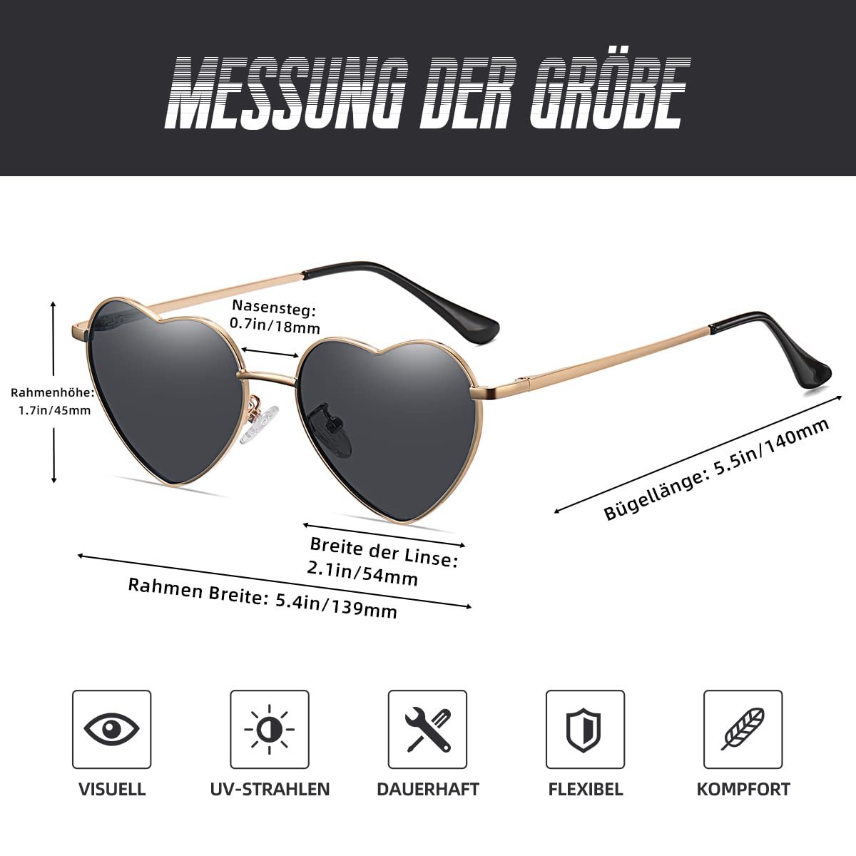 Сонцезахисні окуляри Серце Musivon Поляризовані Вінтажні, фото №6