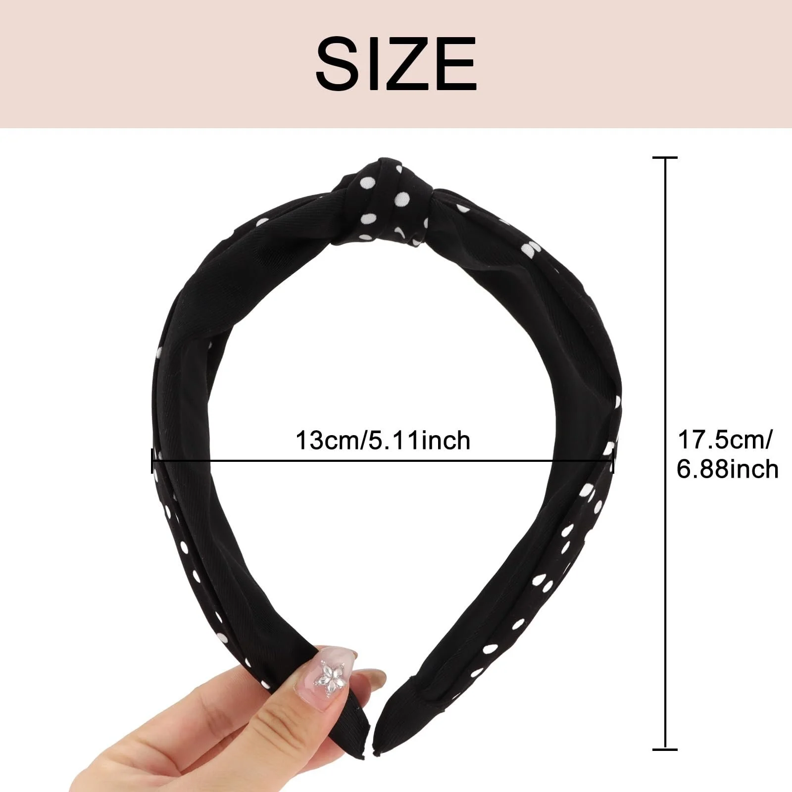 Набір Пов'язка на Голову Жіноча в горошок 4 шт, фото №2