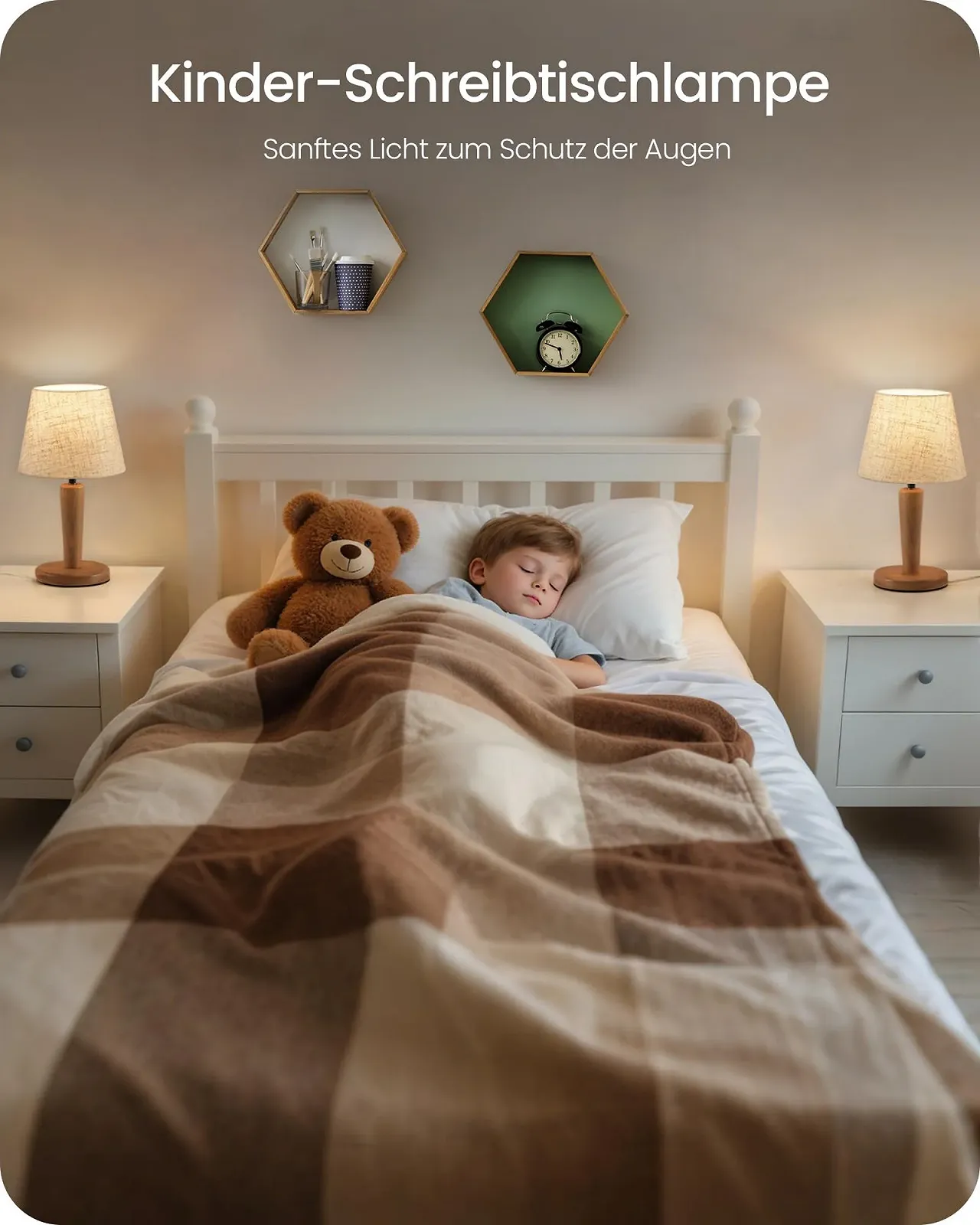 Настільна лампа ZME13TLDP205 з дерев'яною основою та лляним абажуром E27 Комплект 2 шт. Бежева, фото №8