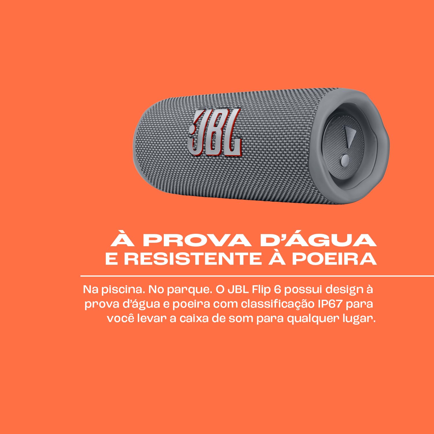 Колонка JBL Flip 6 Bluetooth сіра водонепроникна портативна акустика, фото №4