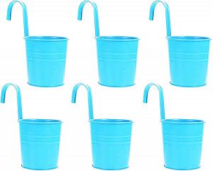 Набір підвісних квіткових горщиків DRULINE 6 шт. Метал Бірюзовий 9/13 см - Фото 1