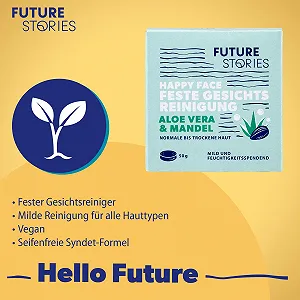 Очищающее средство для лица Future Stories Firm 50 г, Алое Вера, Миндаль, Без мыла, pH оптимизирован, Веганский, Без микропластика synthetic.ua - Фото 1