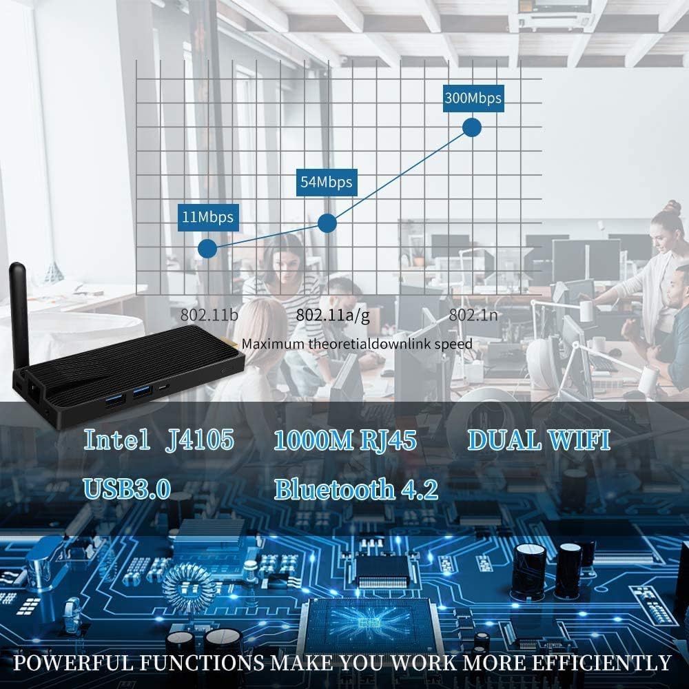 Мини-компьютер AWOW PC Stick Celeron J4105 Windows 10 Pro 4GB DDR4 64GB 4k@30Hz Gigabit Ethernet HDMI BlueTooth4.2, фото №3