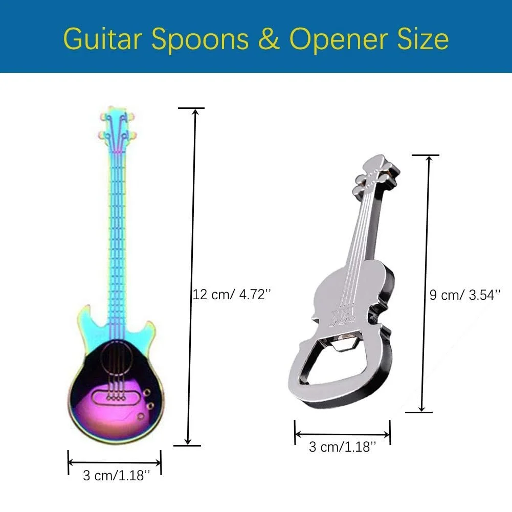 Ложка Гитарa, Ложка для кофе Гитарa, Подарки для музыкантов, Смешное музыкальное украшение, Чайная ложка в подарок, Подарок из нержавеющей стали, фото №2