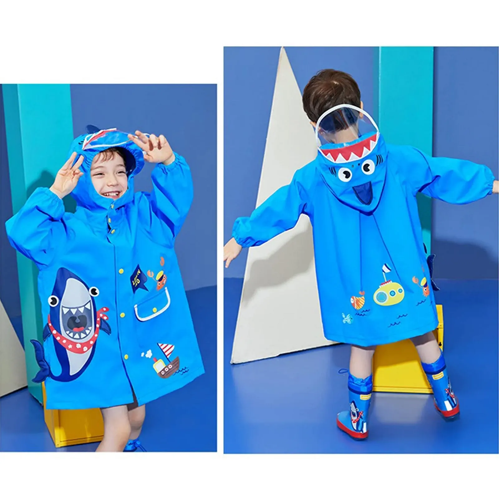 Детские дождевики для мальчиков и девочек Дождевое пончо Водонепроницаемый дождевой плащ Мультяшная одежда для улицы с портативной сумкой 3-4 года, фото №3 Детские дождевики для мальчиков и девочек Дождевое пончо Водонепроницаемый дождевой плащ Мультяшная одежда для улицы с портативной сумкой 3-4 года, фото №3