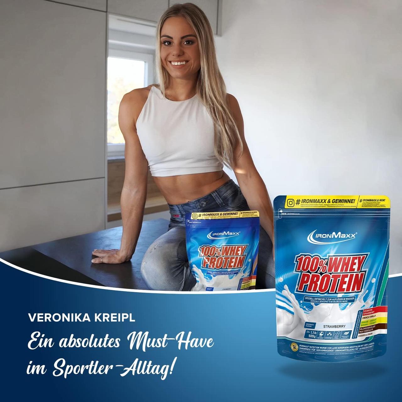 Протеин Ironmaxx 100 Whey Protein 500 g Strawberry, фото №4 Протеин Ironmaxx 100 Whey Protein 500 g Strawberry, фото №4