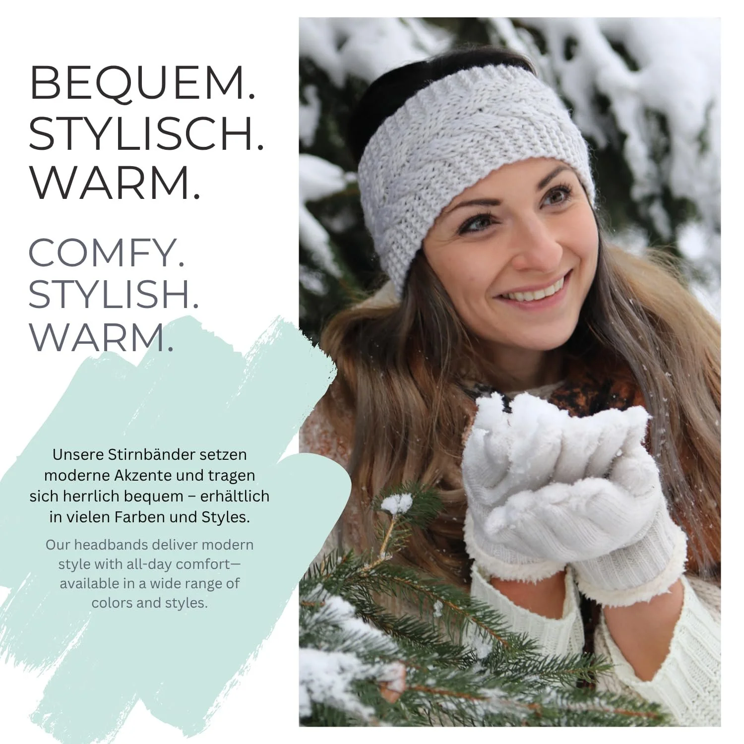 Пов'язка на голову styleBREAKER Жіноча В'язана Косичка 04026005 Темно-синій, фото №6