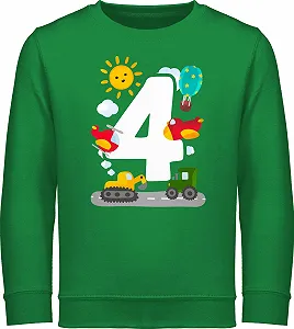 Дитячий світшот Shirtracer 4th Birthday Four Watercolour Vehicles - Фото 1