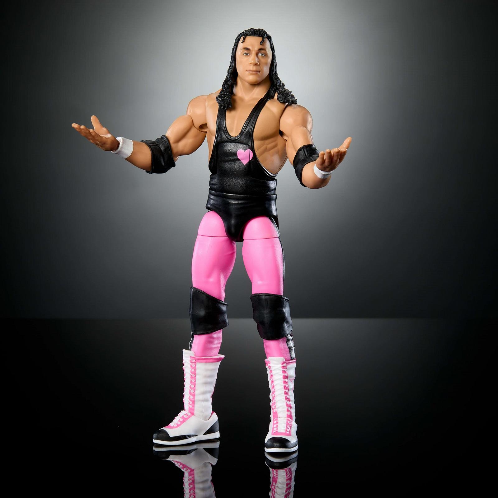 Экшн-фигурка Mattel Elite Collection WWE, премиальный набор Bret Hart Live Event, Wrestlemania с деталями Howard Finkel Build-A-Figure, фото №4