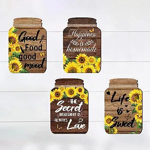 Наклейки на стіну Соняшники Кухонні 4 шт. 20 x 29 см - Фото 1