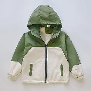 Дитяча дощова куртка Перехідна Водонепроникна Легка для вулиці з контрастними кольорами synthetic.ua - Фото 1