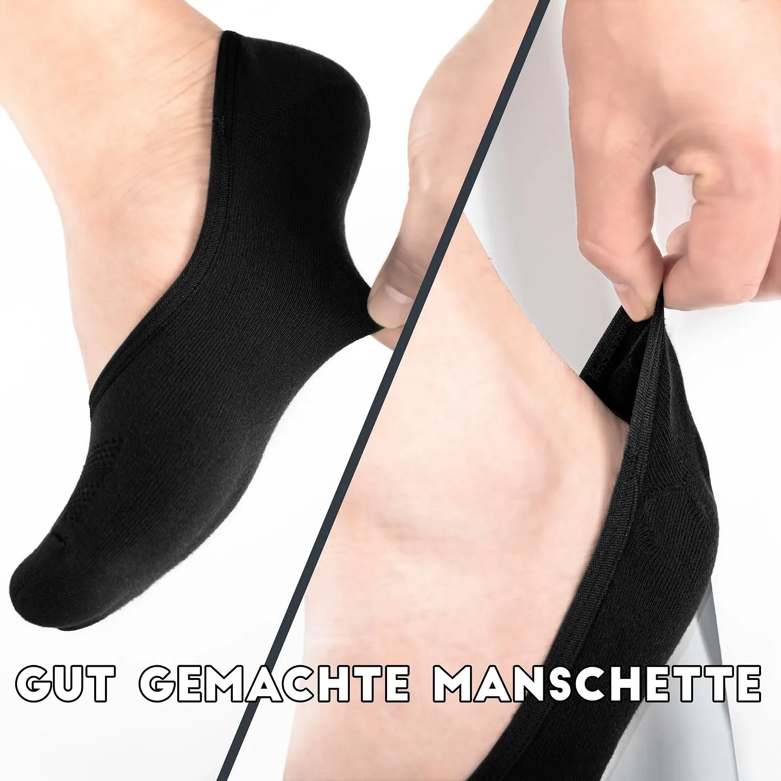 Шкарпетки BRISIRA CoolMax Thin No Show, чорний, XL, фото №4