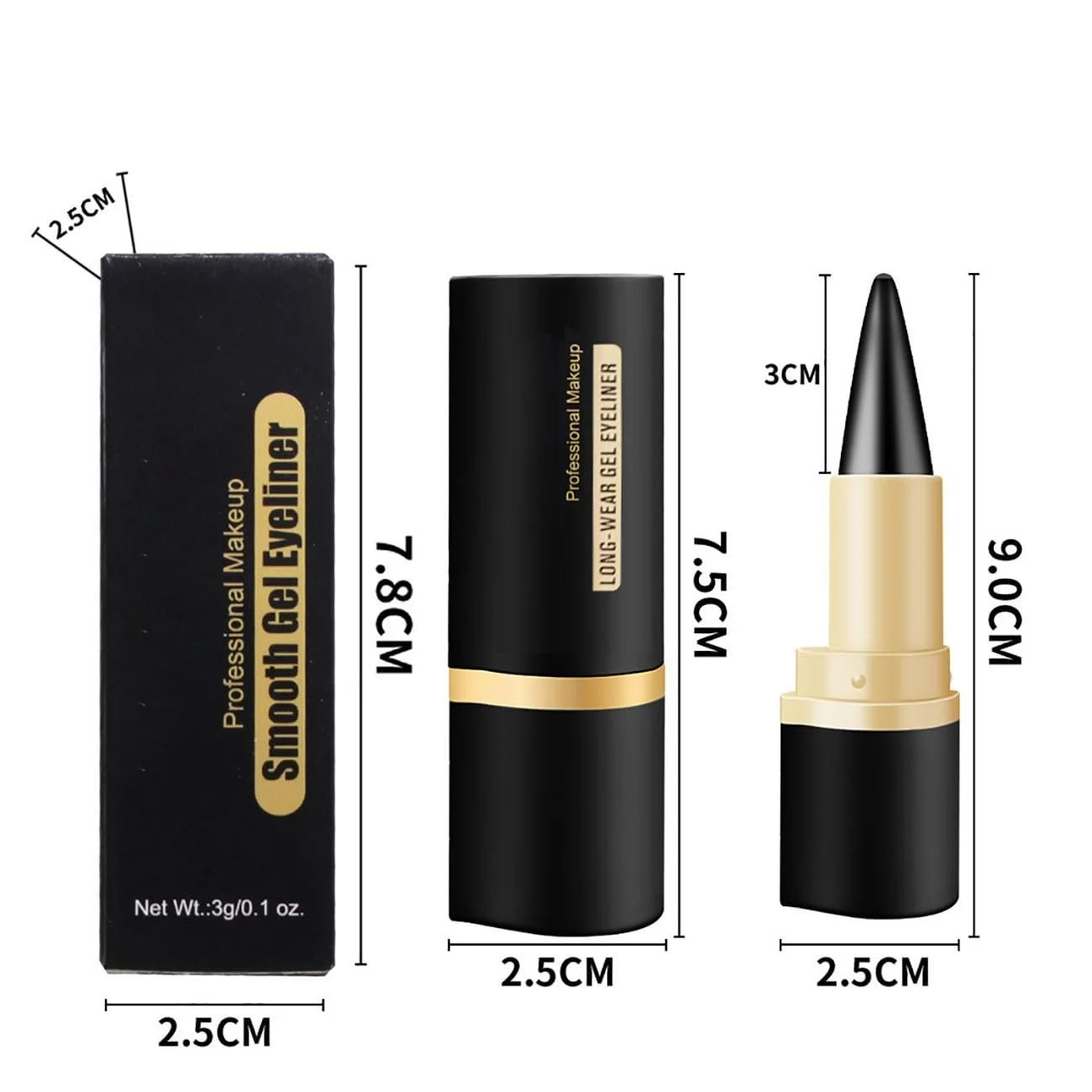 Гель-Олівець Ayky Long Wear, чорна, фото №7 Гель-Олівець Ayky Long Wear, чорна, фото №7