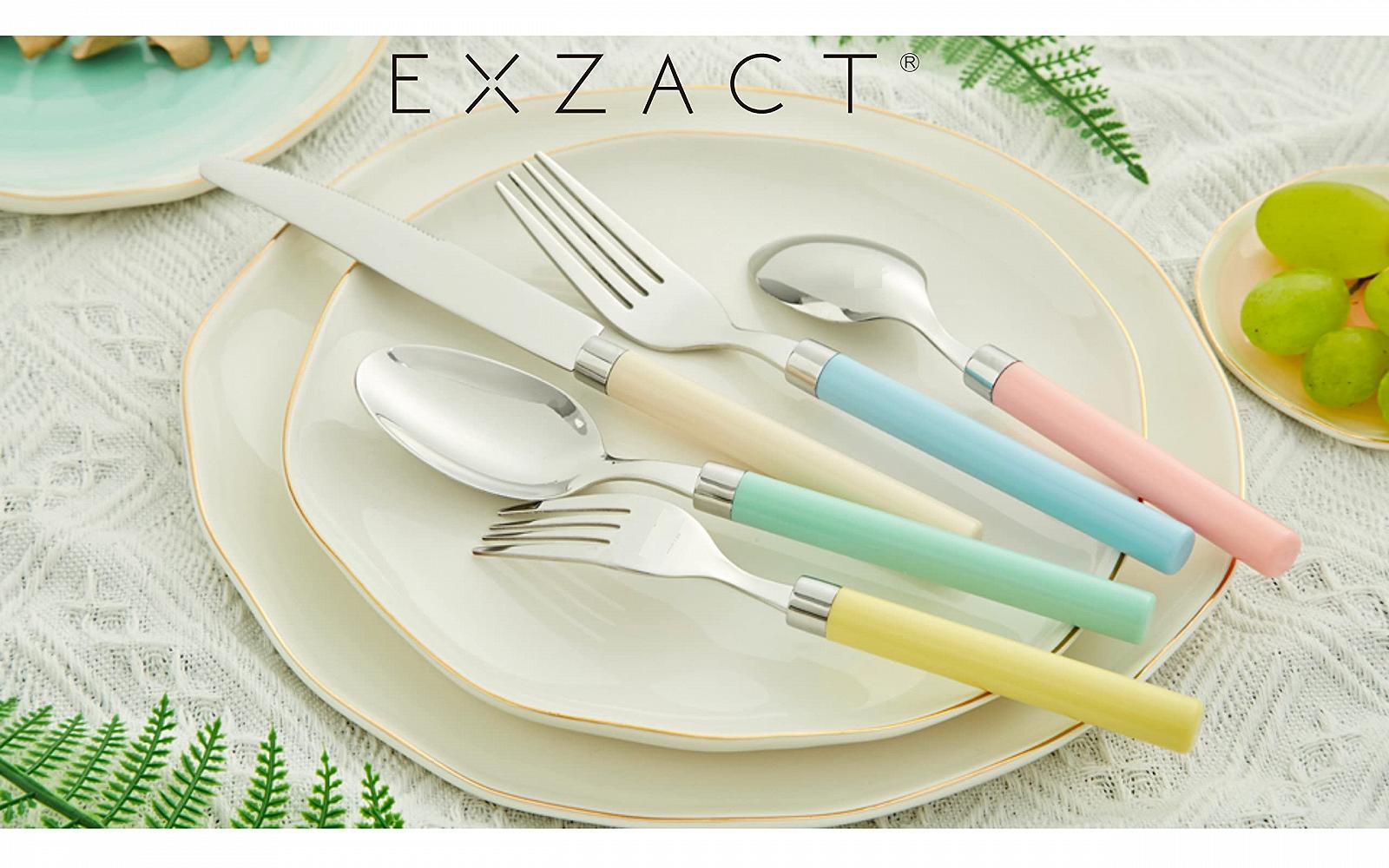 Набор столовых приборов Exzact 20 предметов из нержавеющей стали разных цветов, фото №4