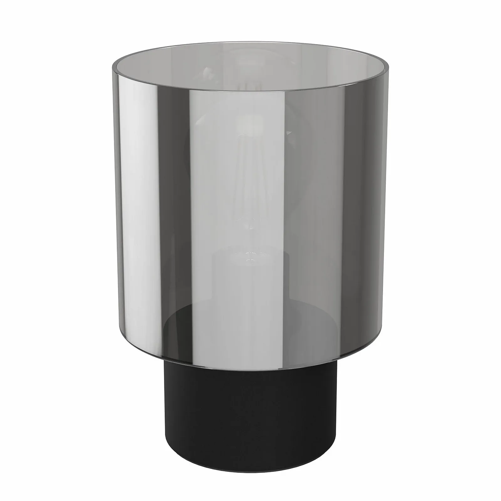 Настольная лампа EGLO Gorosiba дымчатое стекло E27 22 см черная, фото №1