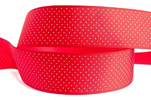 Лента репсовая Лентомания 40 мм красная в мелкий горох GRSGRN40RDDT - Фото 1
