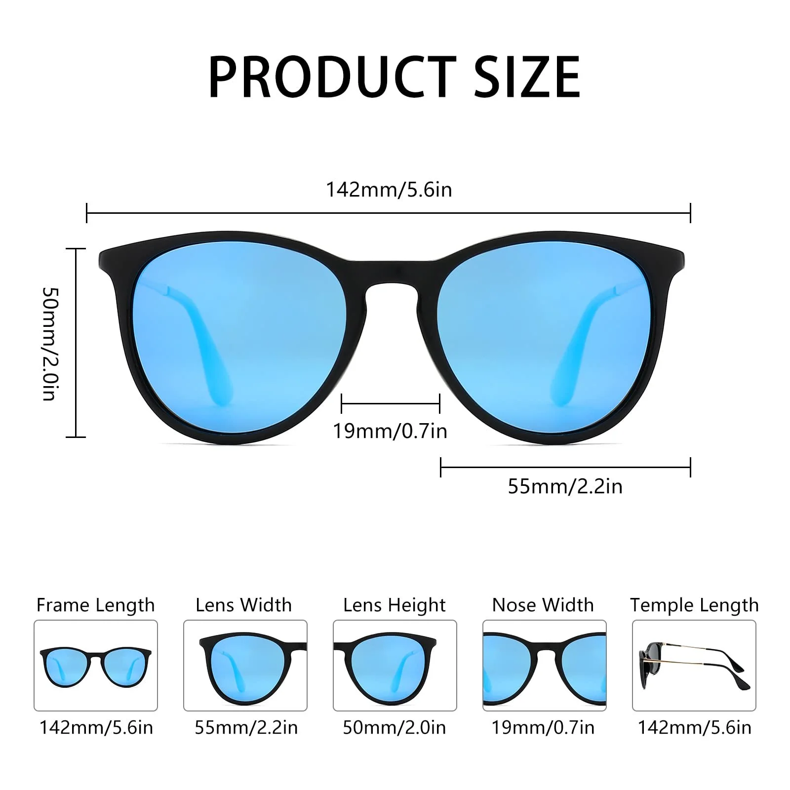 Солнцезащитные очки Круглые Retro Long Keeper Поляризованные Unisex UV400, фото №2