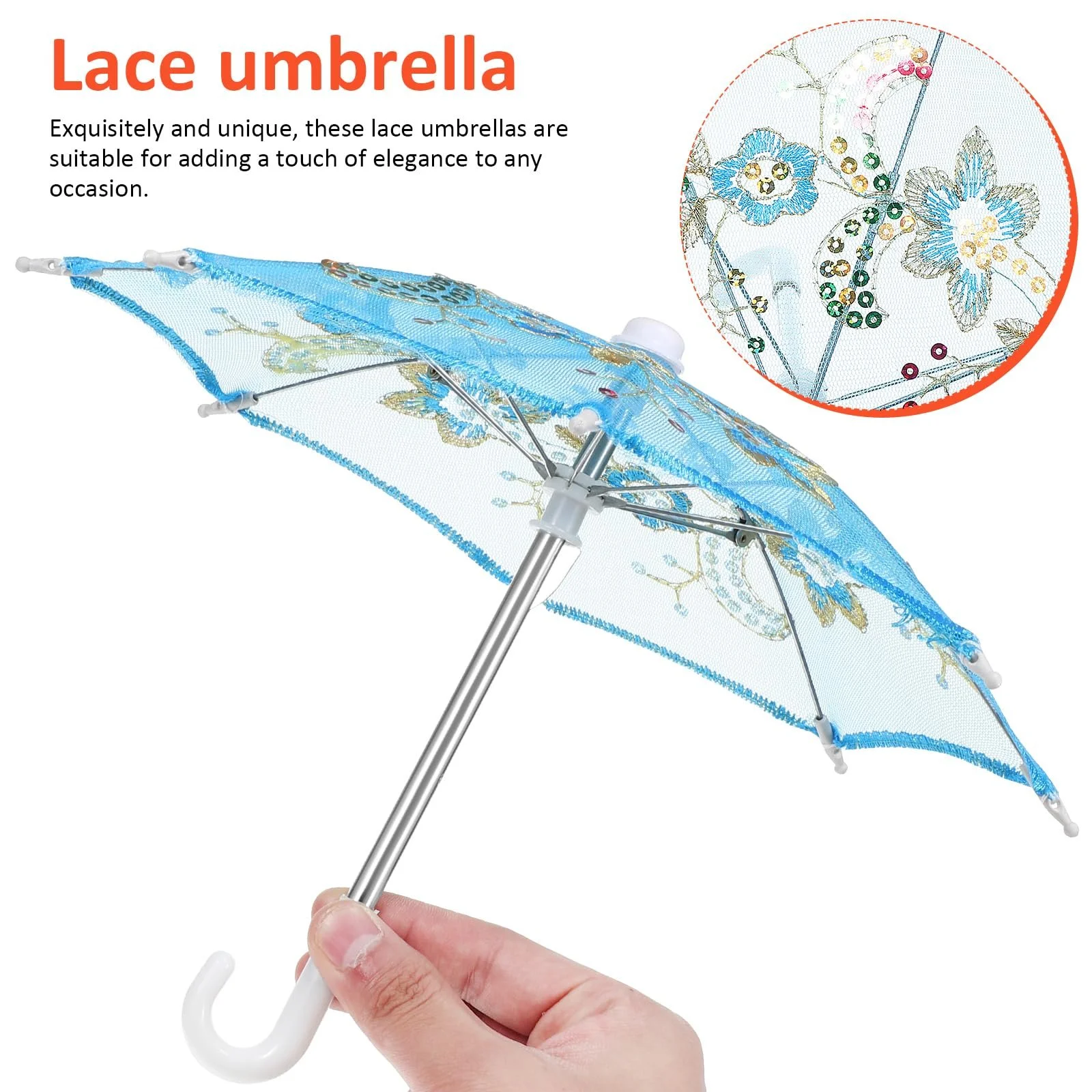 Зонтик Toyandona Bride Bridal Mini Umbrellas Pack of 6 Lace для детей, фото №3