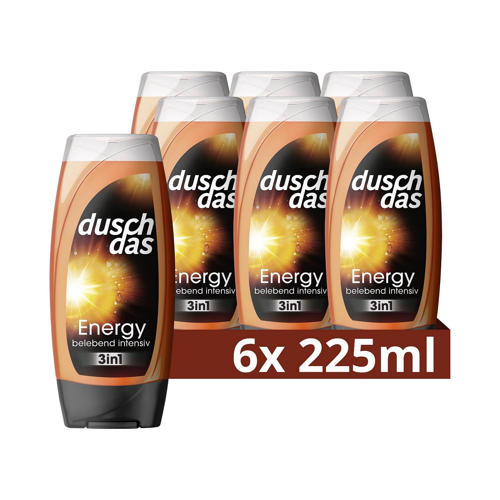 Гель для душу та шампунь Duschdas 3-in-1 Energy Invigorating Intense Fragrance 6 x 225 мл, фото №1