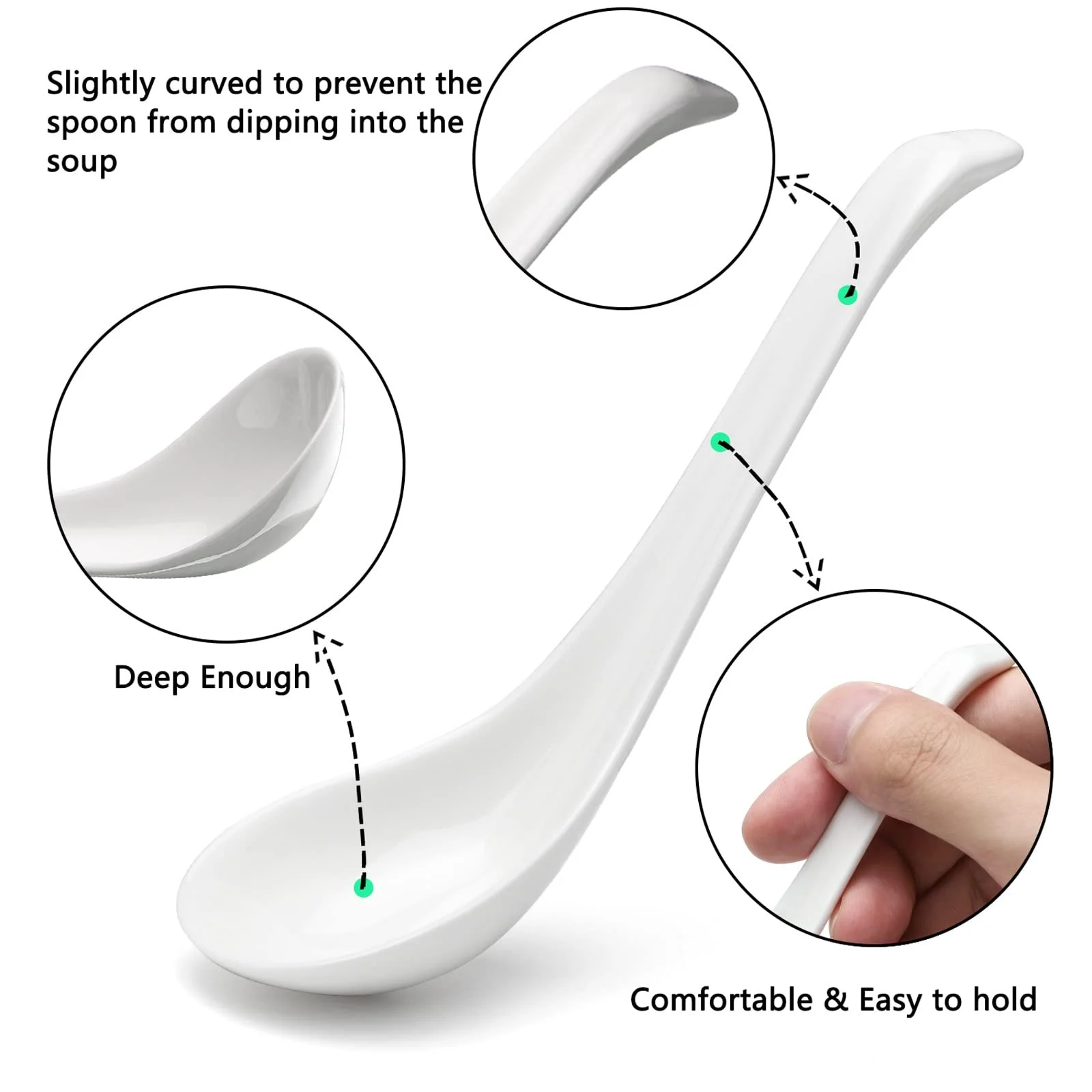 Ложка для супу керамічна White 15.5 см, фото №3