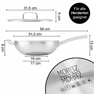 Сковорідка-Wok Moritz & Moritz Нержавіюча сталь 30 см synthetic.ua - Фото 1