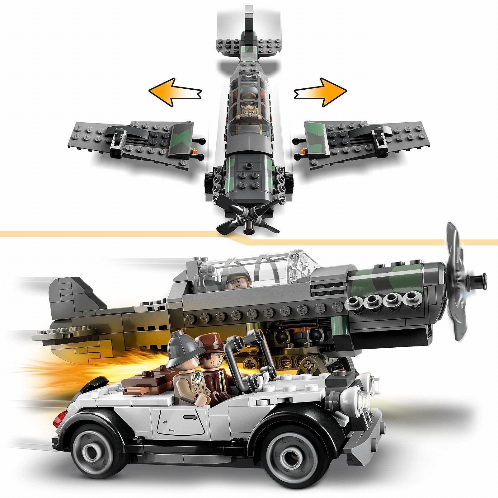 Конструктор LEGO Indiana Jones 77012 Втеча з винищувача з побудовою моделі літака і вінтажного автомобіля, плюс 3 мініфігурки, фото №3