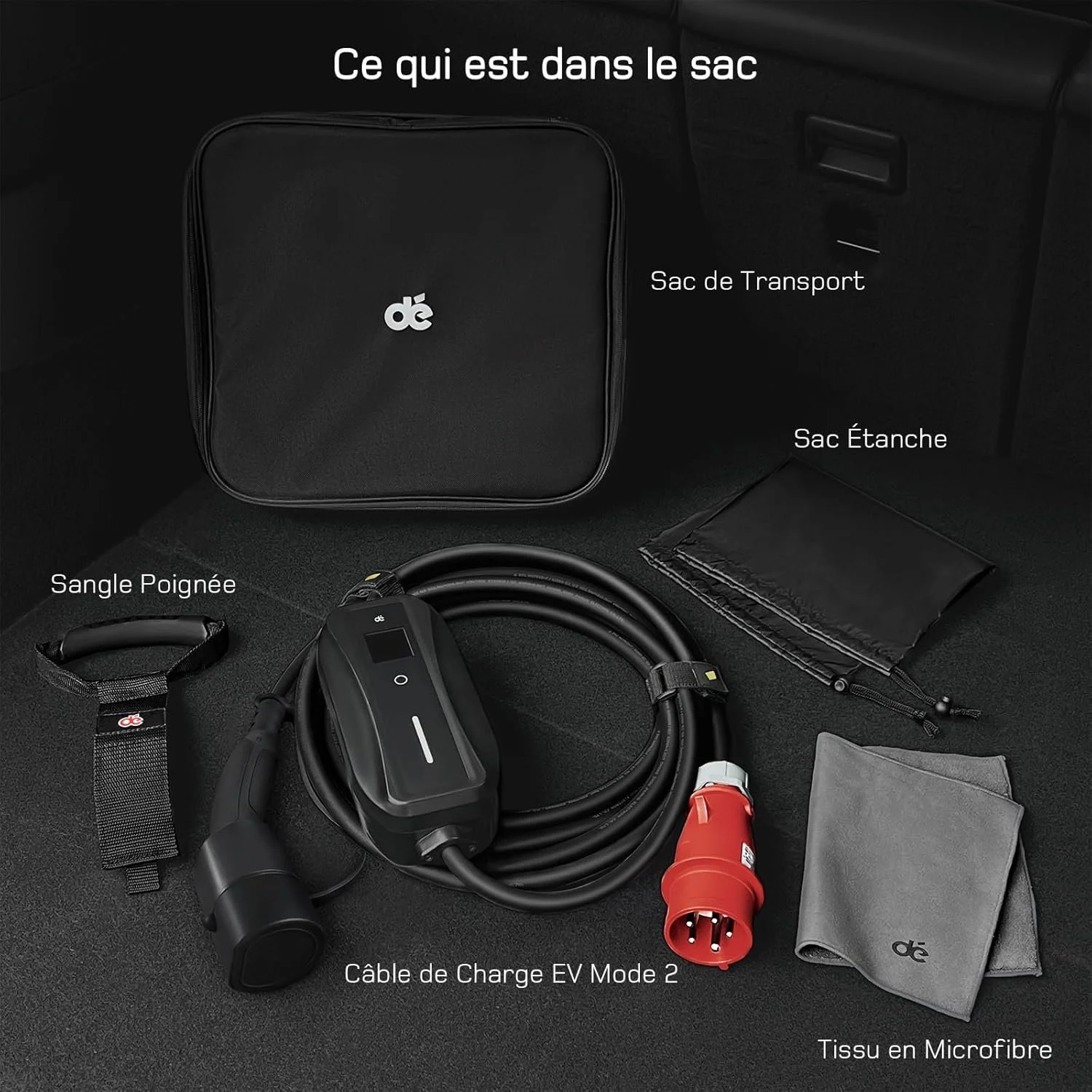 Зарядний пристрій для автомобіля deAccessories deDM2C11BX з дисплеєм / 11 кВт / 7 м / 6-16 A / Black, фото №7