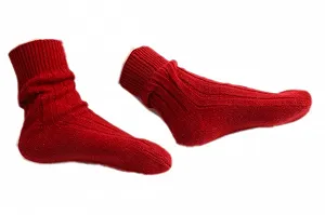 Жіночі шкарпетки з 100% кашемірової вовни, гетри, в'язані в рубчик - Фото 1